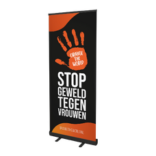 Orange the World roll-up banner - zwart